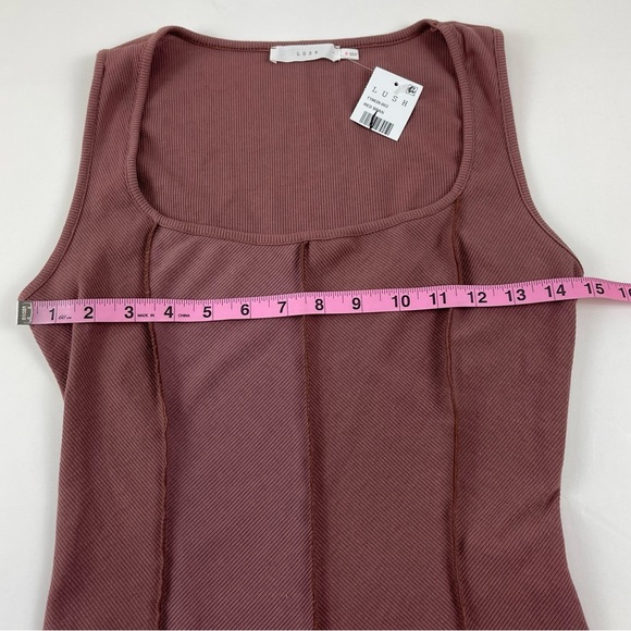 Lush Blouse Womens Size Small Red Bean Seamed Sleeveless Tank Top NWT - Picture 6 of 7